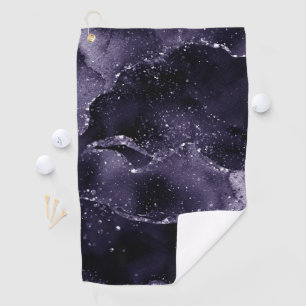 Moody Agate   Midnight Indigo Deep Purple Glam Golf Towel