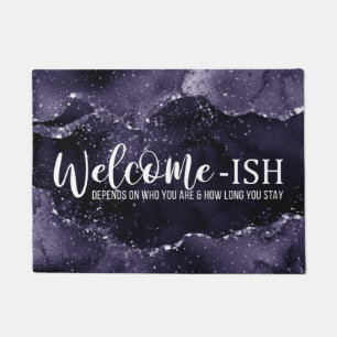 Moody Agate   Midnight Indigo Purple Welcome-Ish Doormat