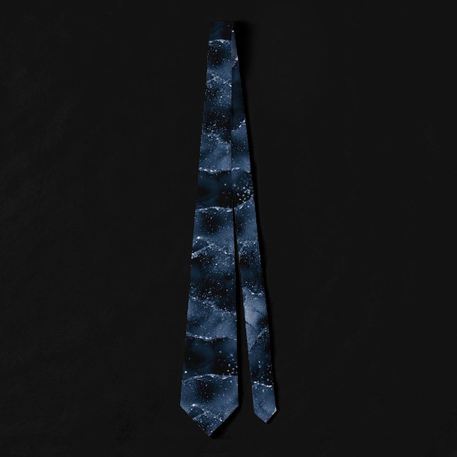 Moody Agate | Navy Denim Steel Blue Faux Glitter Tie (Creator Uploaded)