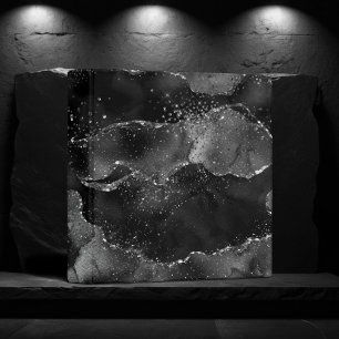 Moody Agate   Onyx Black Silver Vampy Goth Glitter Binder