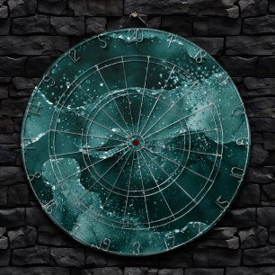 Moody Agate Teal Green Malachite Rich Jewel Tone Dartboard