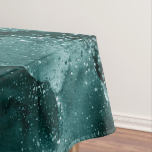 Moody Agate Teal Green Malachite Rich Jewel Tone Tablecloth