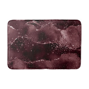 Moody Agate   Wine Bordeaux Sangria Merlot Maroon Bath Mat
