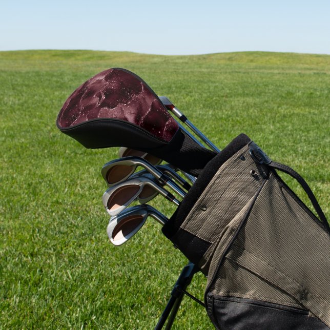 Moody Agate | Wine Bordeaux Sangria Merlot Maroon Golf Head Cover (In Situ)