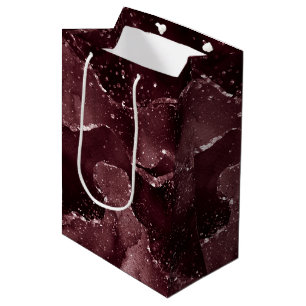 Moody Agate   Wine Bordeaux Sangria Merlot Maroon Medium Gift Bag