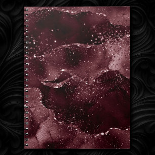 Moody Agate Wine Bordeaux Sangria Merlot Maroon Notebook