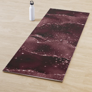 Moody Agate   Wine Bordeaux Sangria Merlot Maroon Yoga Mat