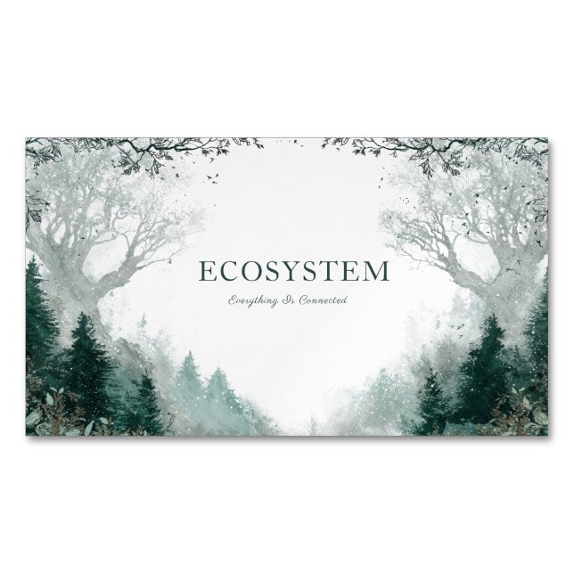 Moody and Mystical Enchanted Forest Magnetic Business Card (Front)