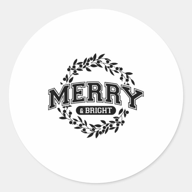 Moody And Uptight Merry And Xmas Bright Matching C Classic Round Sticker (Front)