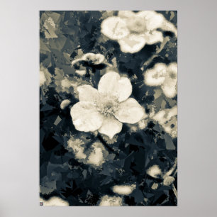 Moody Anemone Flower Botanical Art Poster