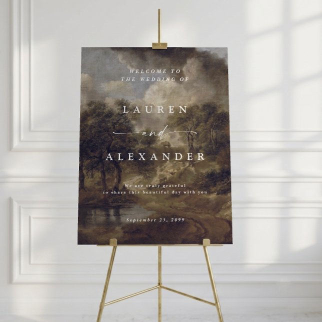 Moody Antique Landscape Wedding Welcome Poster (Creator Uploaded)