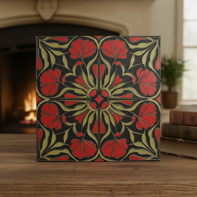 Moody Art Nouveau Floral Medallion#12 ID1193 Tile (Creator Uploaded)