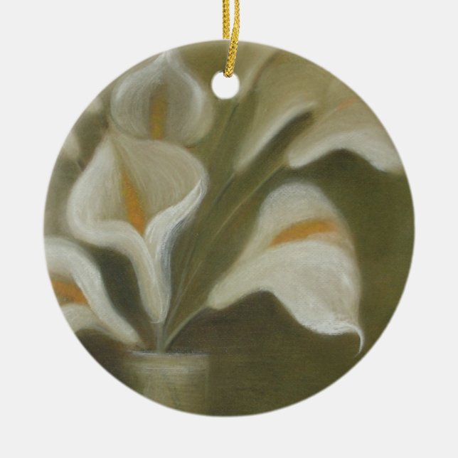 Moody Arum Calla's In A Vase Ceramic Ornament (Front)