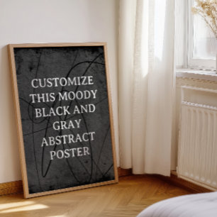 Moody Background Custom Sign Black Gray Abstract