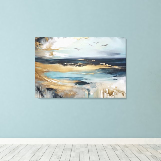 Moody Beachscape Canvas Print (Insitu(Wood Floor))