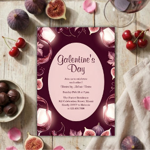 Moody Berry Figs Galentine’s Day Wine Night Invitation