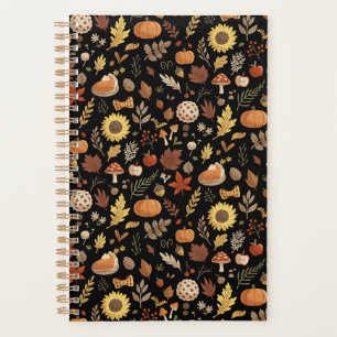 Moody Black Autumn Harvest Thanksgiving Planner