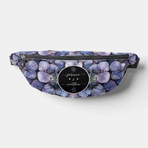 Moody Black Floral Classic Couple Names Wedding Fanny Pack