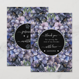Moody Black Floral Classic Husband Mother Wedding Thank You Card