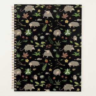 Moody Black Opossum Woodland Botanical Planner