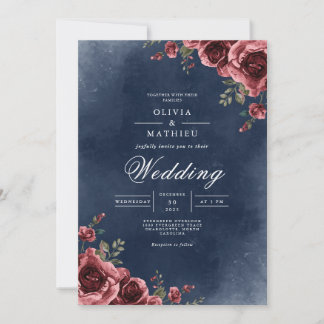 Moody Bloom Archway Wedding Invitation