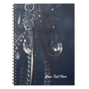 Moody Blue Crystal Elegant Romantic Chic Glam Notebook