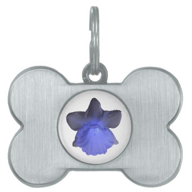 Moody Blue Dripping Daffodil Pet Tag (Front)