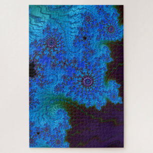 Moody Blue Mandelbrot Mandalas Fractal Abstract Jigsaw Puzzle