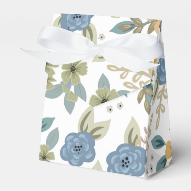 Moody Blues Floral Party Box with Bow (Front Side)