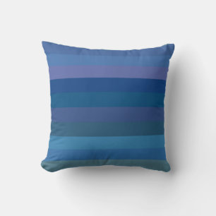 Moody Blues & Mauve Horizon Stripes Throw Pillow