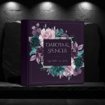Moody Boho | Dark Eggplant Purple and Teal Wreath Binder<br><div class="desc">Modern, dark, and moody hand-painted theme featuring a jewel tone eggplant purple, plum, mauve, and dark teal watercolor floral bouquet embellished by botanical laurel and deep purple accents. From the "Boho Bloom" collection, this layout incorporates a rich Bohemian wildflower bouquet with radiant flower blooms and eucalyptus greenery foliage. For other...</div>