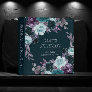 Moody Boho   Deep Teal and Eggplant Purple Bouquet Binder