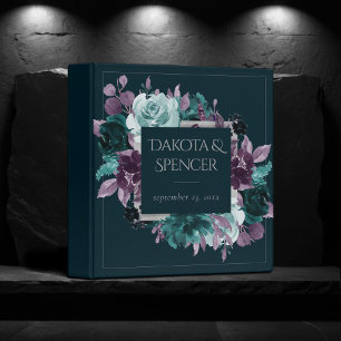 Moody Boho   Deep Teal and Purple Wreath Album Binder