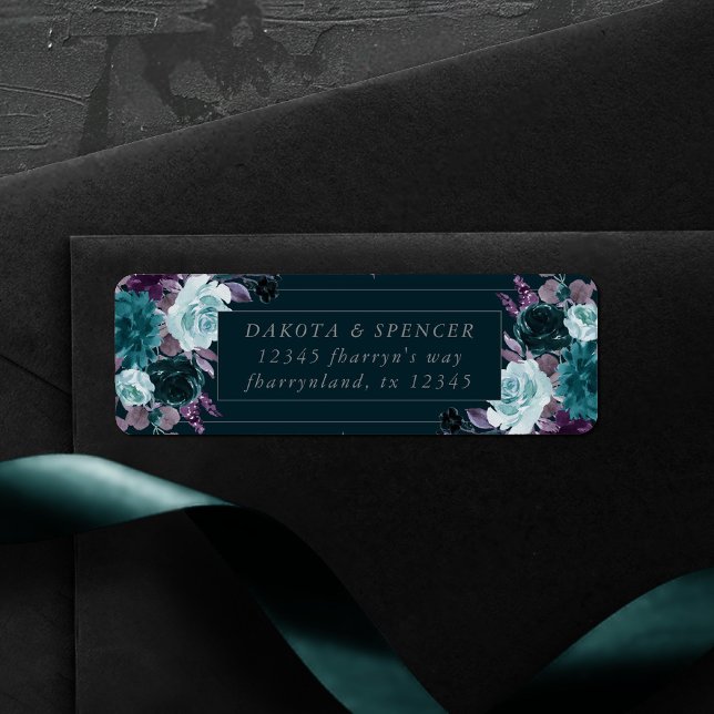 Moody Boho | Deep Teal Bouquet Frame Address (Creator Uploaded)