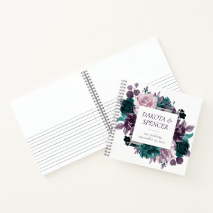 Moody Boho   Eggplant and Teal Photo Guest Book
