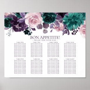 Moody Boho Eggplant Purple 6 Table Seating Chart