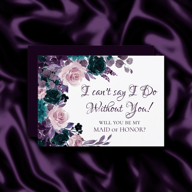 Moody Boho | Eggplant Purple Bridal Party Ask Invitation (Creator Uploaded)