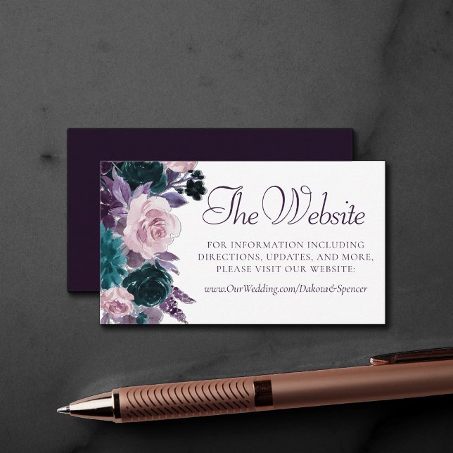 Moody Boho | Eggplant Purple Dark Floral Website Enclosure Card (Creator Uploaded)