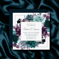 Moody Boho | Teal Square Floral Wreath Wedding