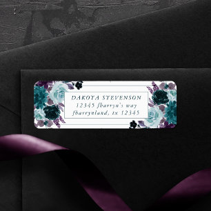 Moody Boho   Teal Turquoise Purple Rose Address