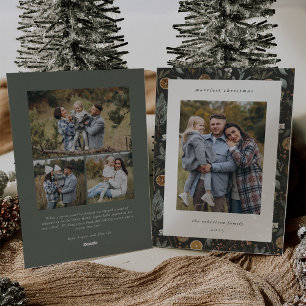 Moody Botanical Multi Photo Double Sided Holiday Card