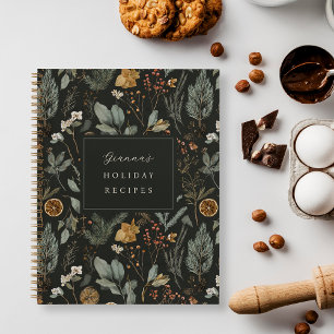 Moody Botanical Personalized Christmas Gift Tags Notebook