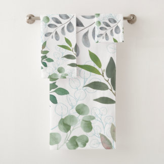 Moody Botanical Soft Green Eucalyptus Leaf Bath Towel Set