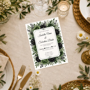 Moody Botanical Wedding Invitation