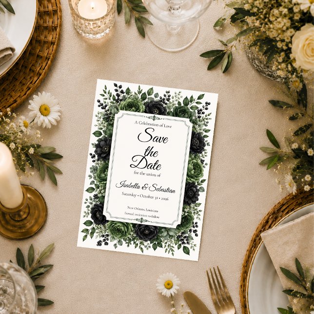 Moody Botanical Wedding Save The Date (Creator Uploaded)