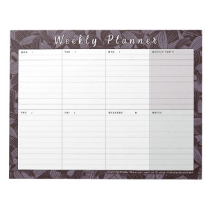 Moody Botanical Weekly Planner Week At A Glance Notepad