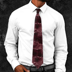 Moody Burgundy Agate Sangria Wine Jewel Tone Tie