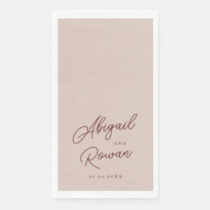 Moody Burgundy Dusty Rose Minimal Guest Towels Napkin