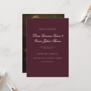 Moody Burgundy Dutch Floral Wedding Invitation
