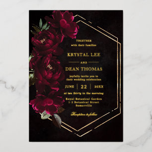 Moody Burgundy Floral Peonies Wedding
